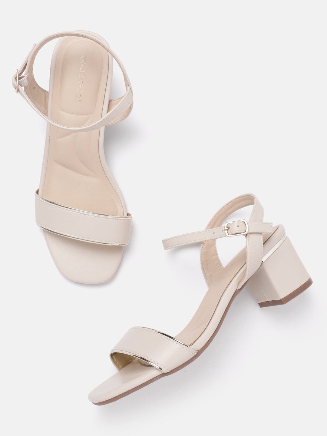 

Lino Perros Open Toe Block Heels, Off white