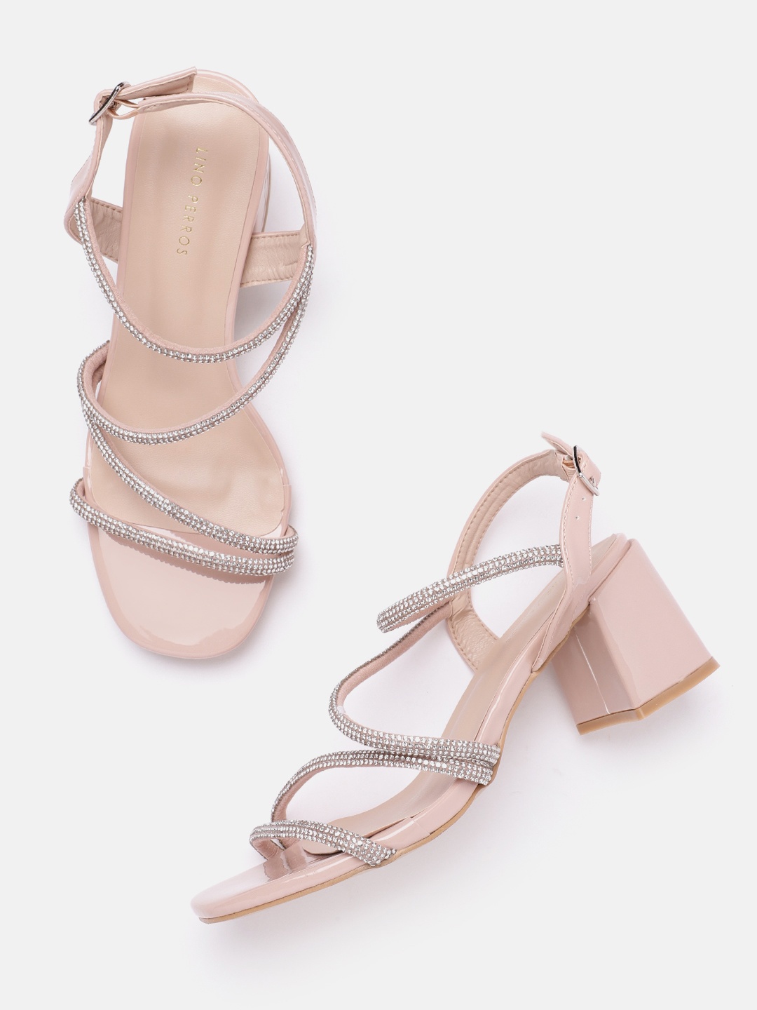 

Lino Perros Embellished Block Heels, Pink