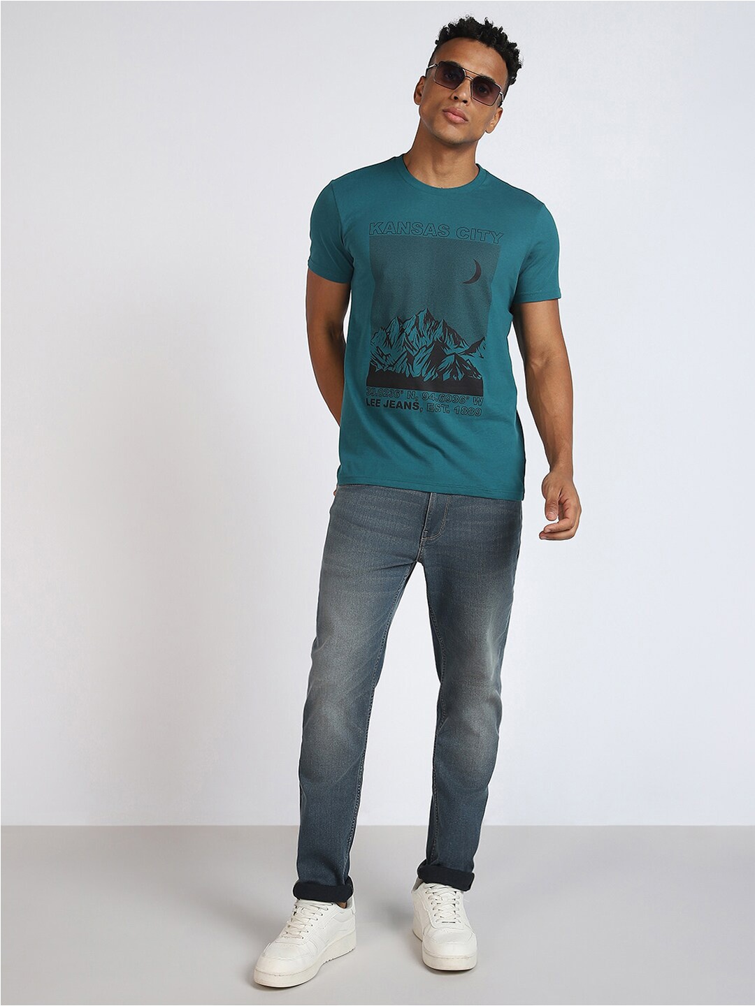 

Lee Printed Cotton Slim Fit T-shirt, Green