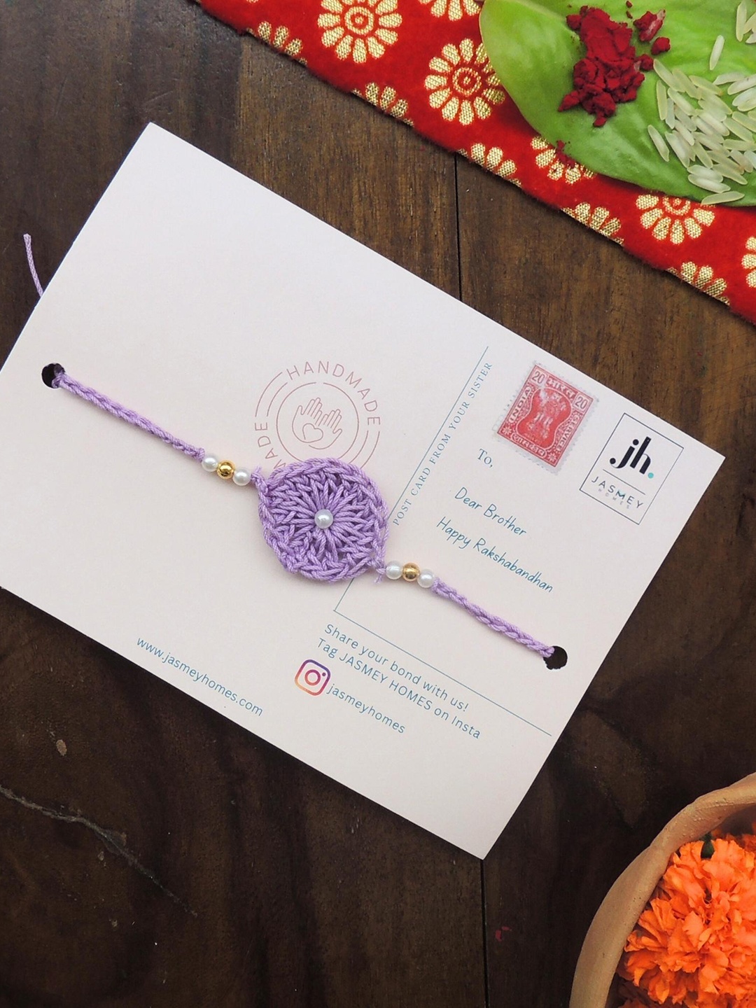 

JASMEY HOMES Set Of 2 Ashoka Rakhi, Lavender