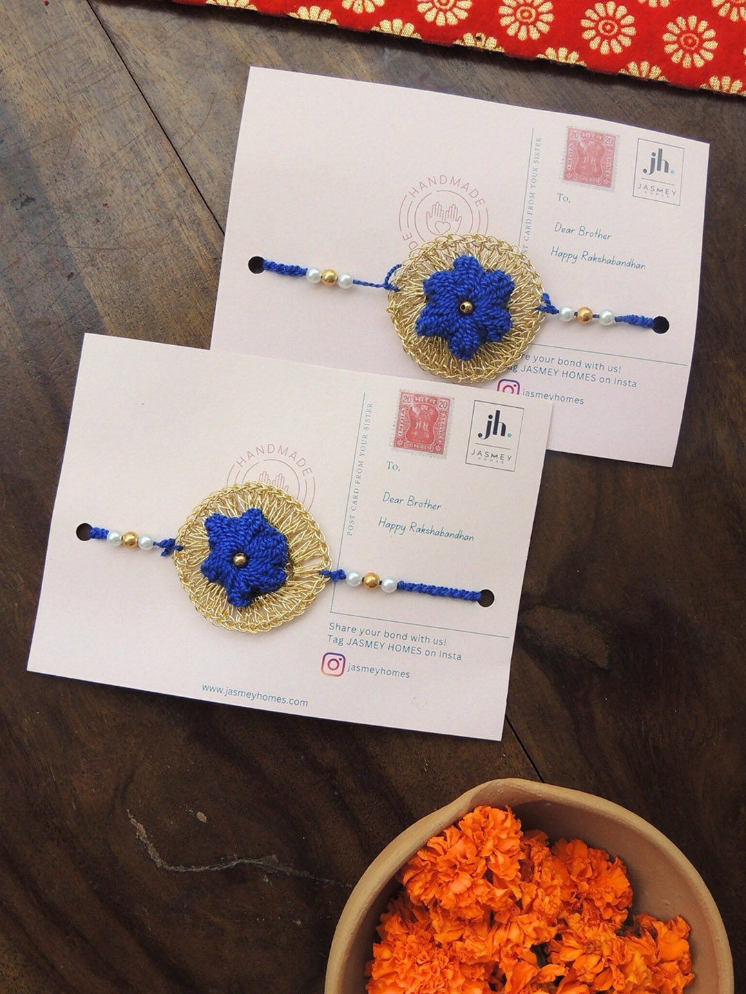 

JASMEY HOMES Set Of 2 Chakra Rakhi, Blue