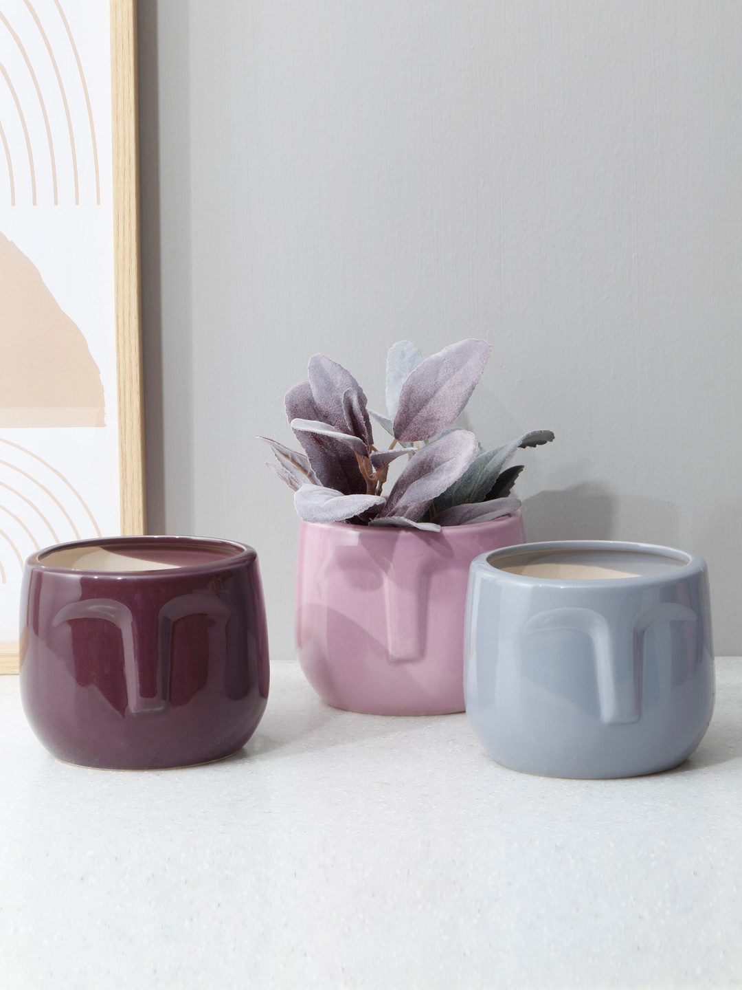 

Home Centre Pink Lets Garden Ceramic Table Top Faced Planter
