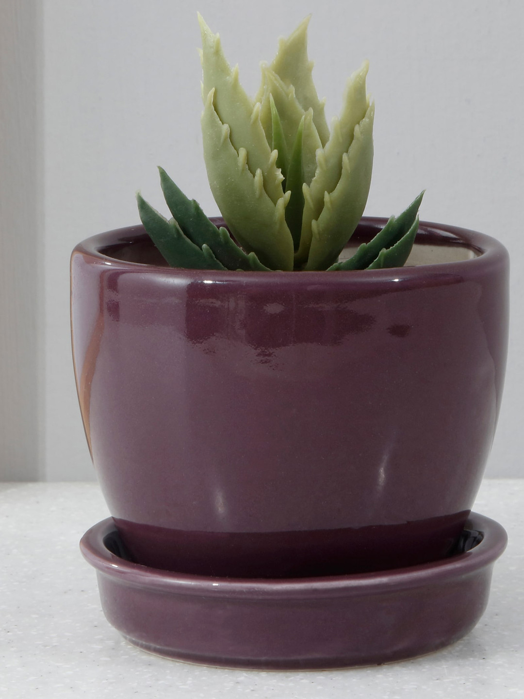 

Home Centre Purple Ceramic Planter with Plate