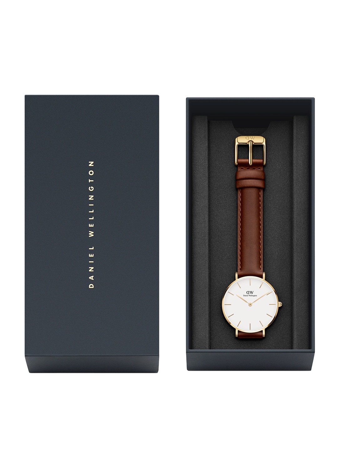 

Daniel Wellington Women White Dial & Brown Leather Bracelet Style Straps Analogue Watch DW00100550