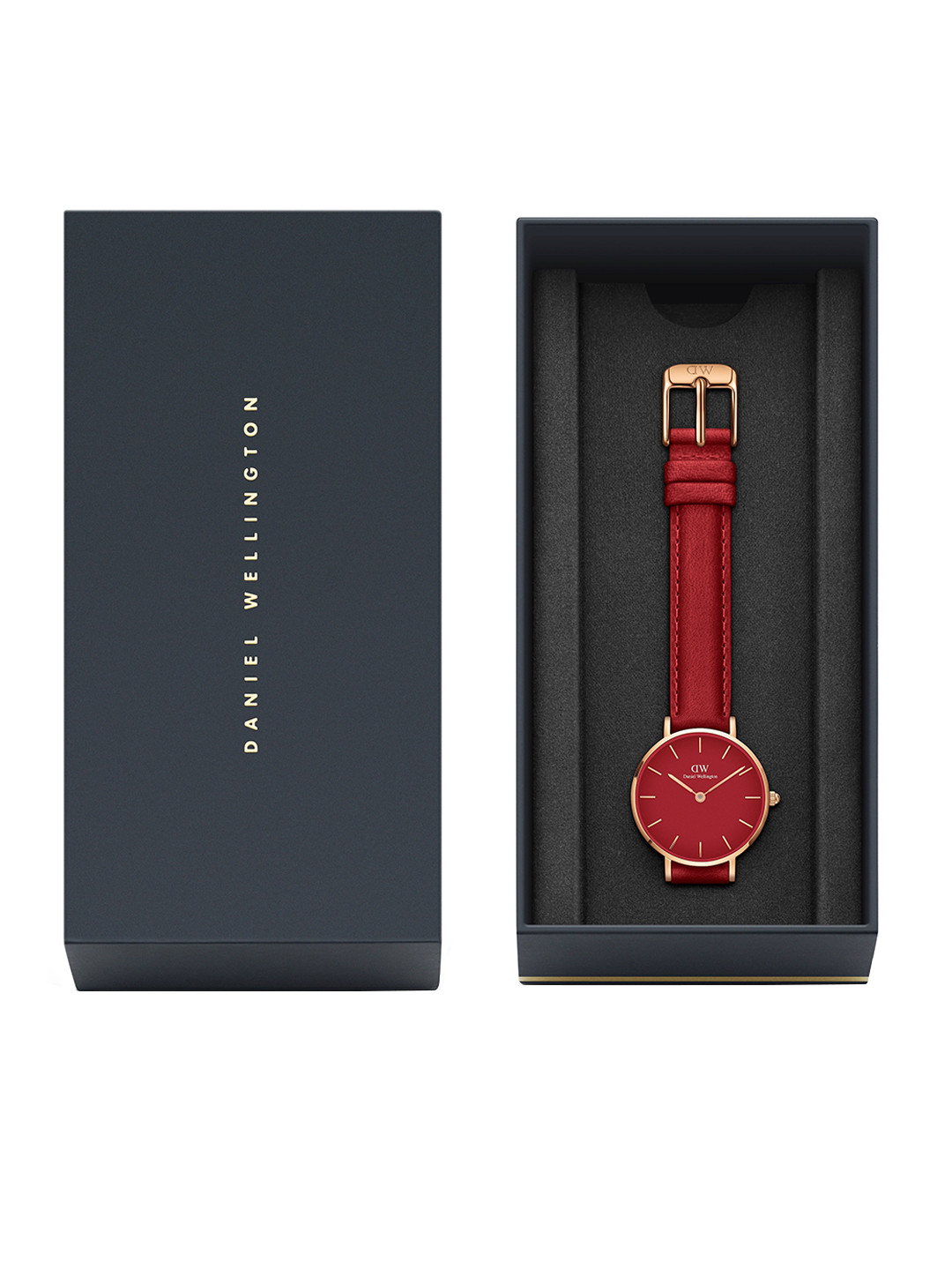 

Daniel Wellington Leather Bracelet Style Straps Digital Watch- 28 mm DW00100405, Red