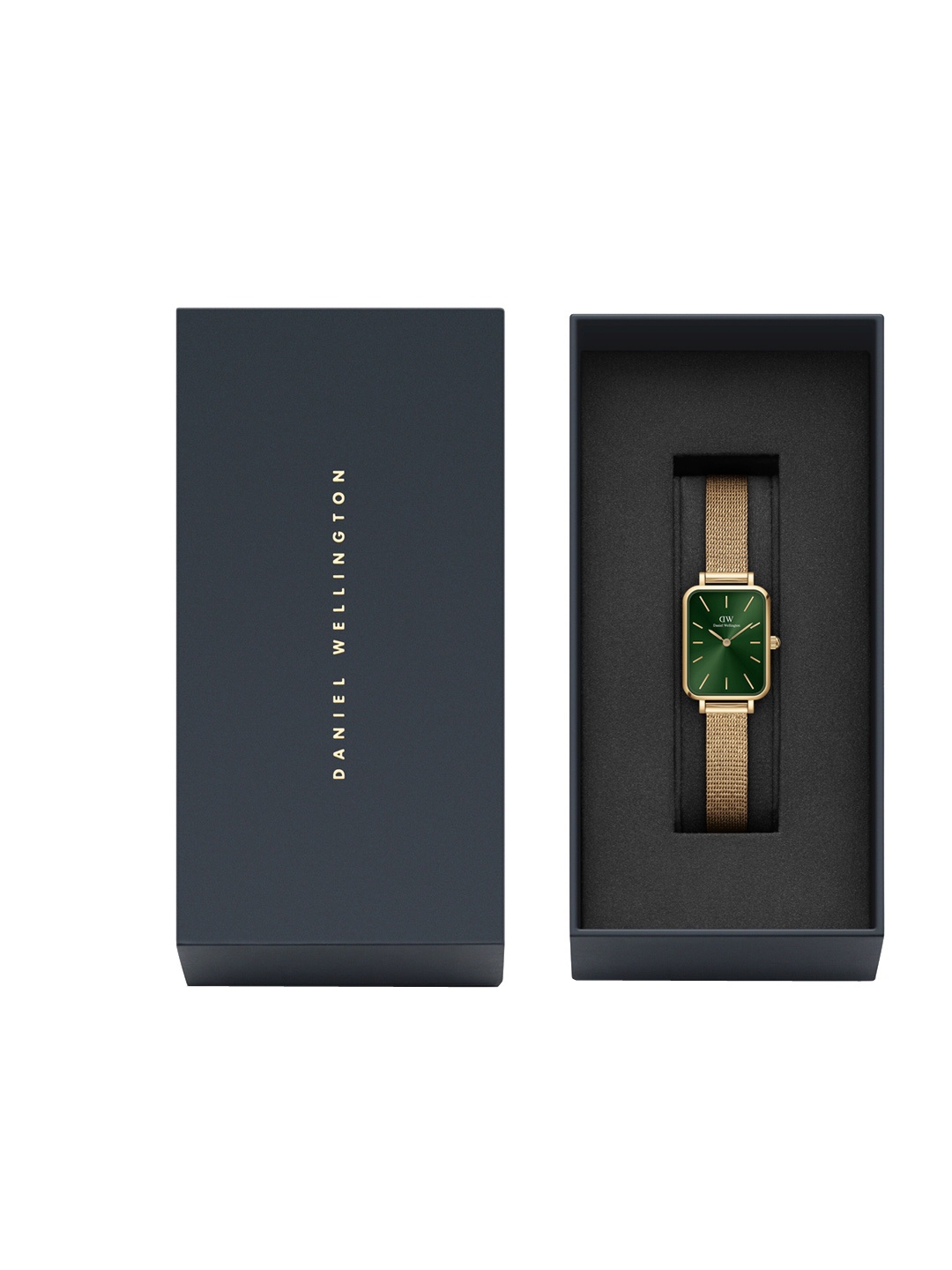

Daniel Wellington Women Quadro Pressed Evergold Square Analogue Watch- DW00100563, Green