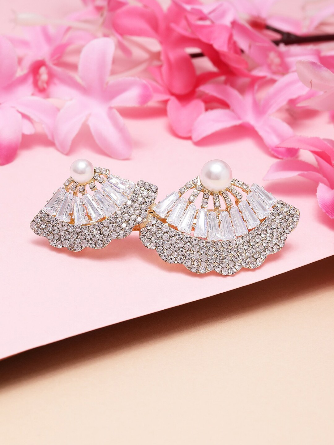 

VOGUE PANASH Gold-Plated Cubic Zirconia-Studded Embellished French Barrette