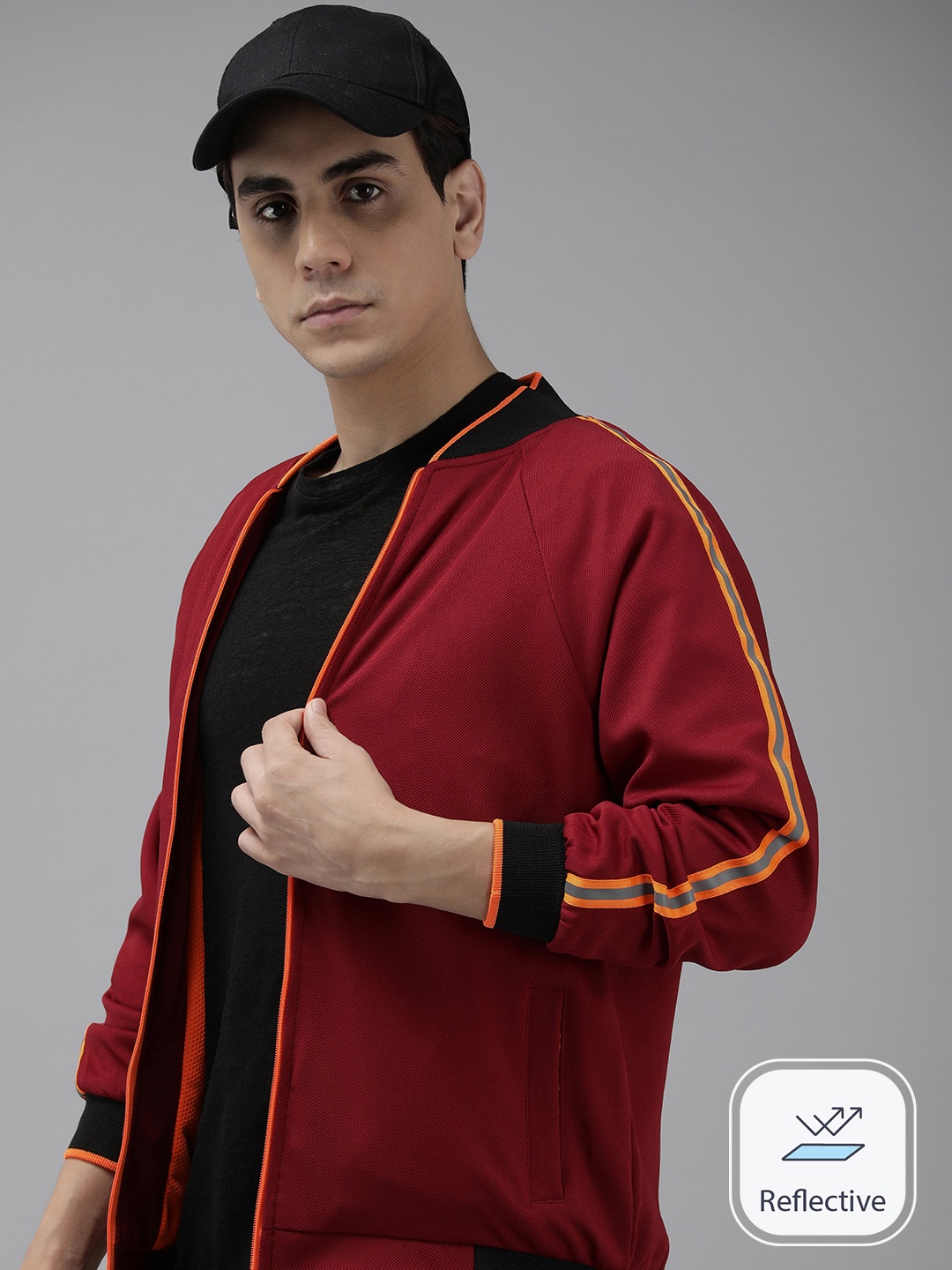

VOXATI Men Solid Sporty Jacket, Maroon