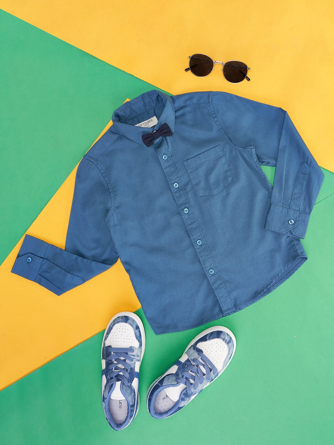 

Pantaloons Junior Boys Spread Collar Cotton Shirt, Teal