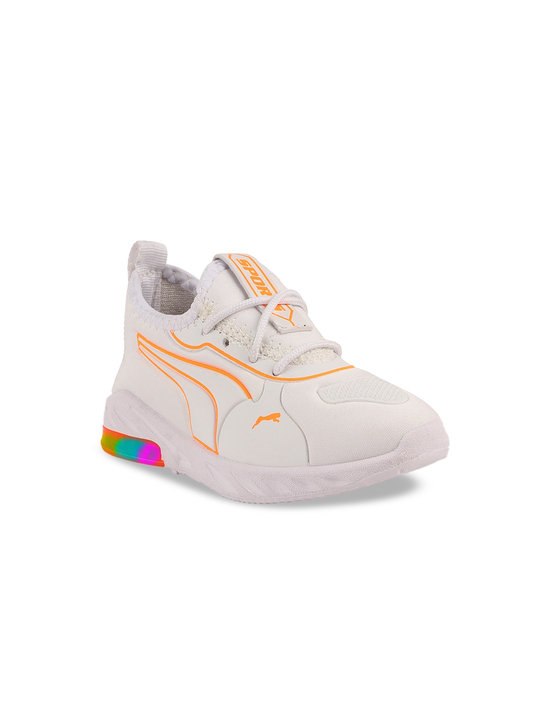 

AMAEZO Kids Striped Lightweight LED Sneakers, White