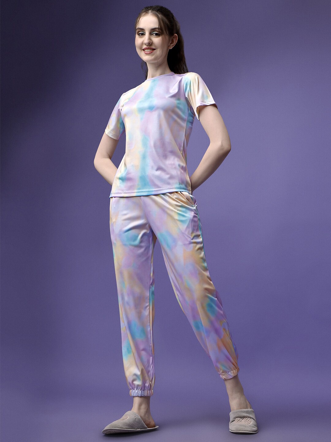 

BAESD Tie and Dyed Cotton Tracksuits, Purple