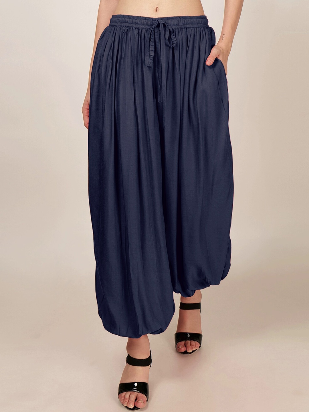 

PATRORNA Mid Rise Loose Fit Harem Pants, Blue