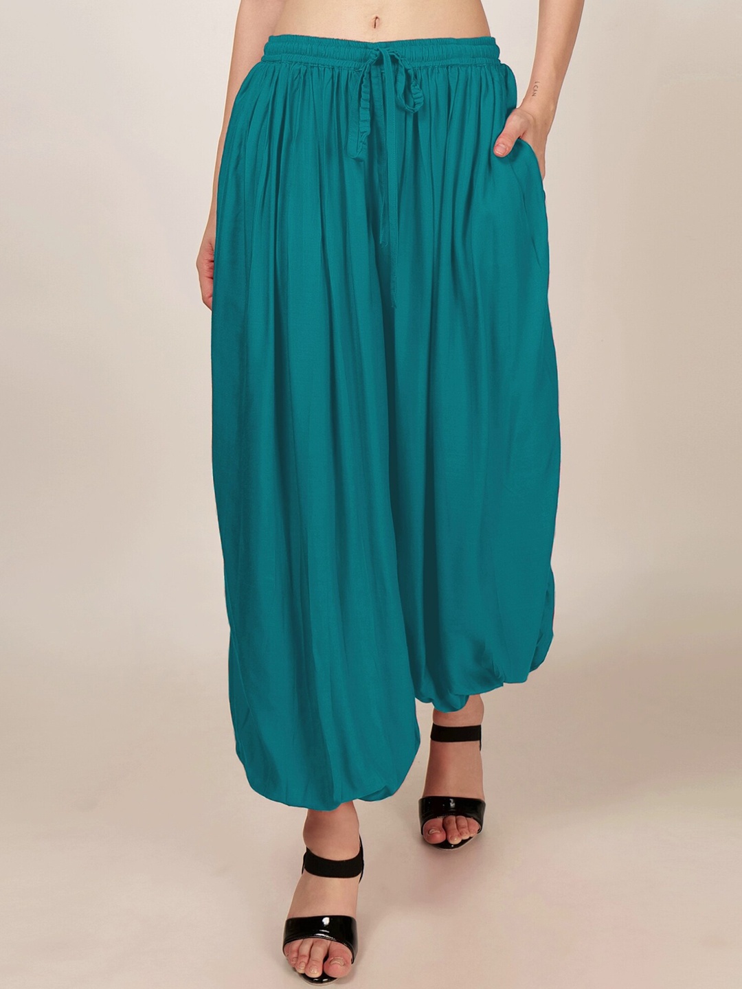 

PATRORNA Mid Rise Loose Fit Harem Pants, Teal