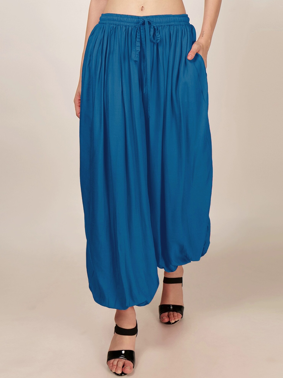 

PATRORNA Mid Rise Loose Fit Harem Pants, Blue