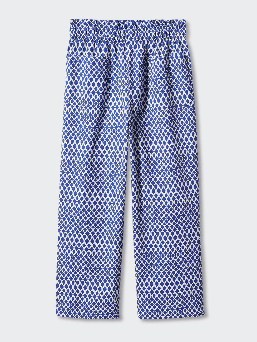 

Mango Kids Girls Printed Straight Fit Trousers, Blue
