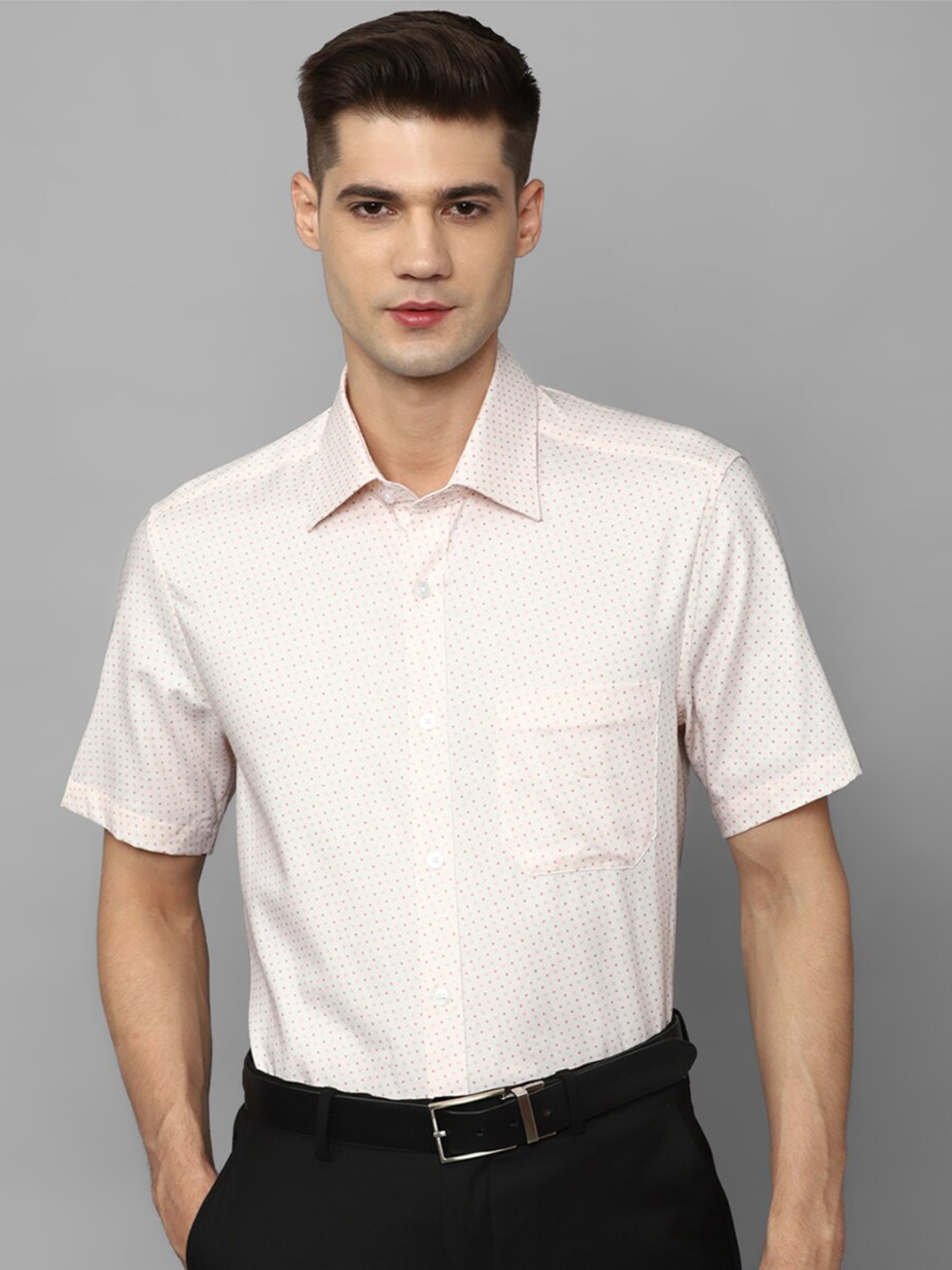 

Louis Philippe Micro Ditsy Printed Pure Cotton Formal Shirt, Cream