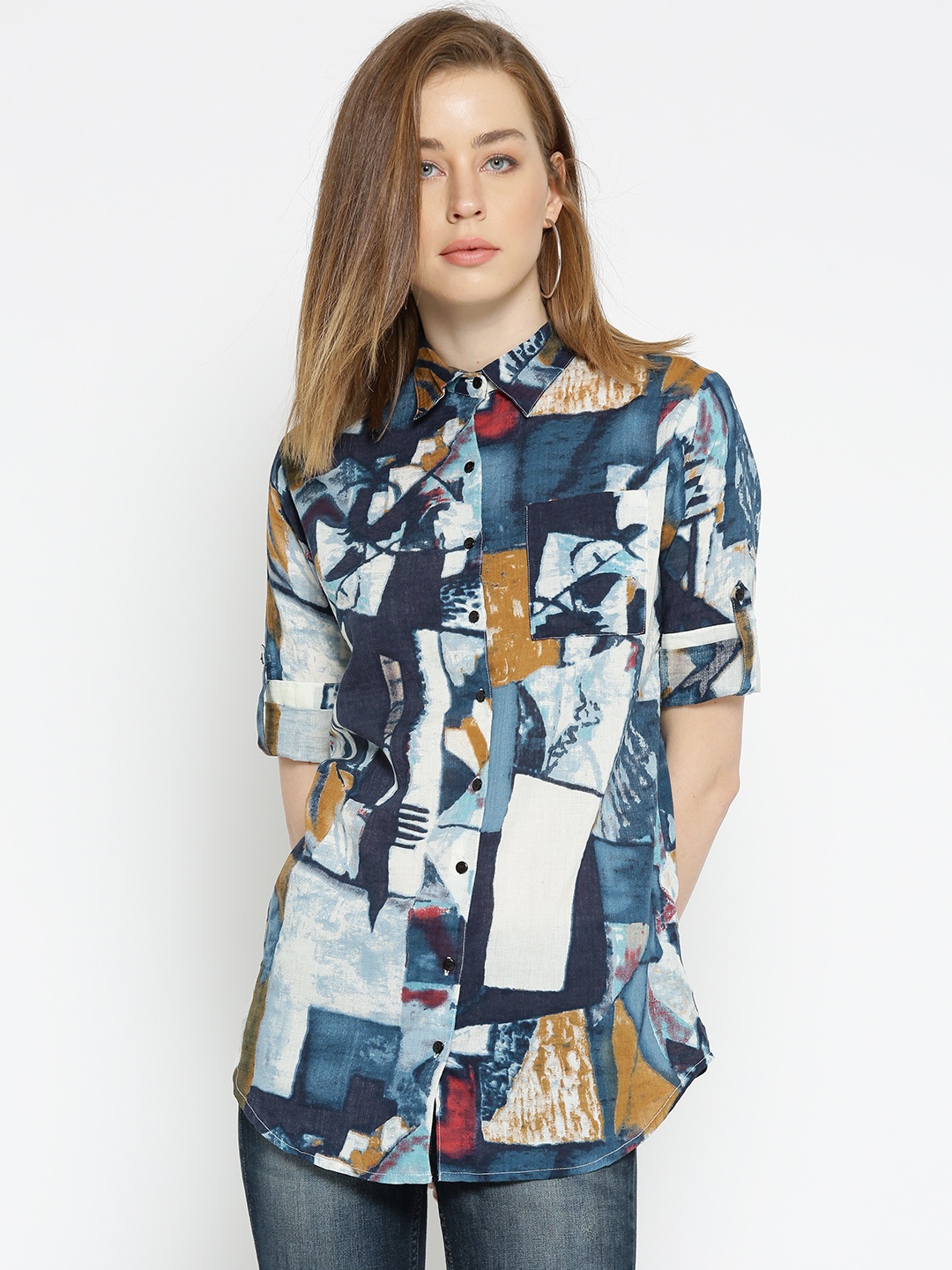 

Noi Women Multicoloured Printed Casual Shirt, Multi