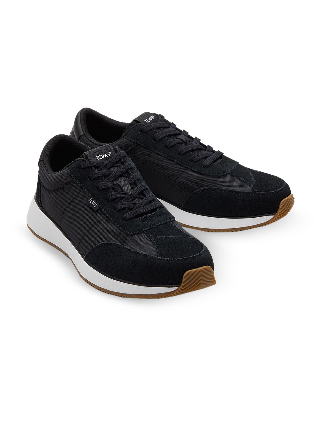 

TOMS Men Contrast Sole Suede Sneakers, Black