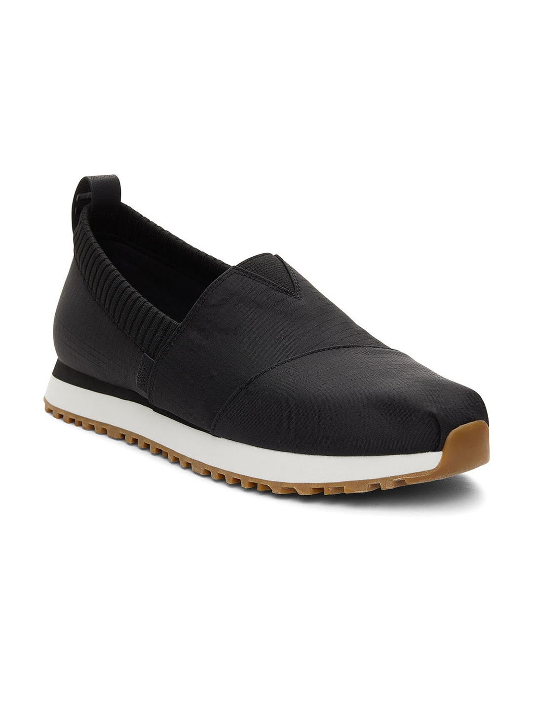 

TOMS Men Textile Contrast Sole Slip-On Sneakers, Black