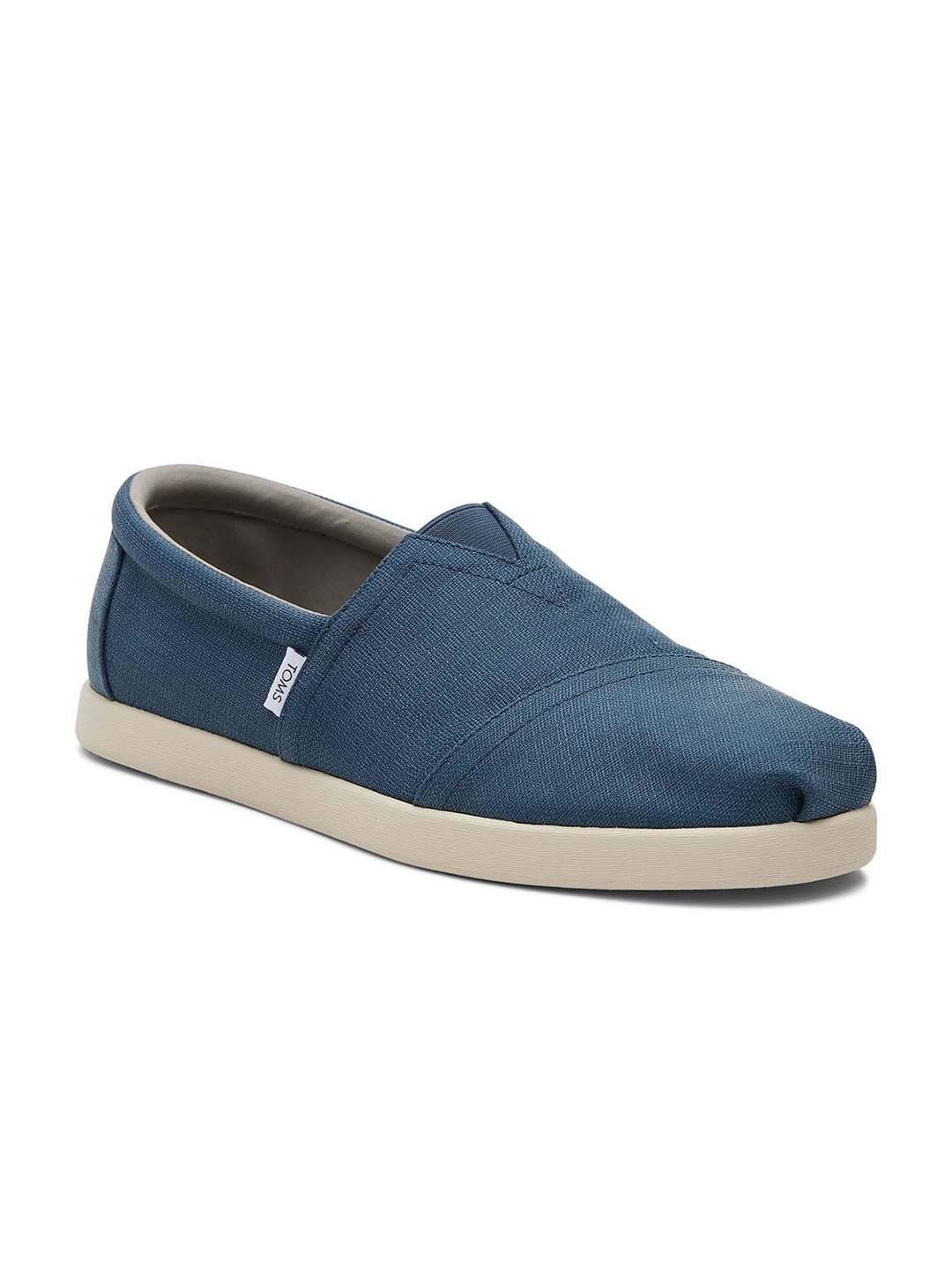 

TOMS Men Textile Contrast Sole Slip-On Sneakers, Blue