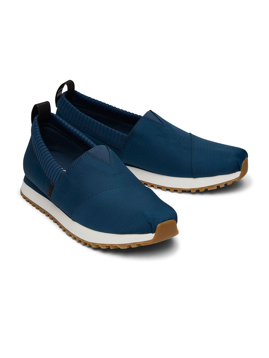 

TOMS Men Textile Contrast Sole Slip-On Sneakers, Blue