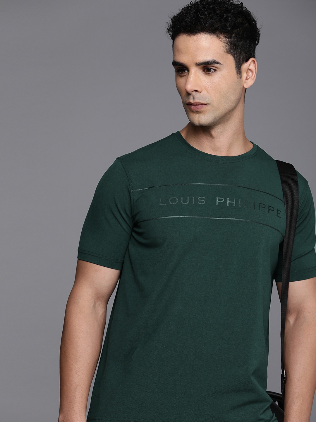 

Louis Philippe ATHPLAY Brand Logo Printed Slim Fit T-shirt, Green