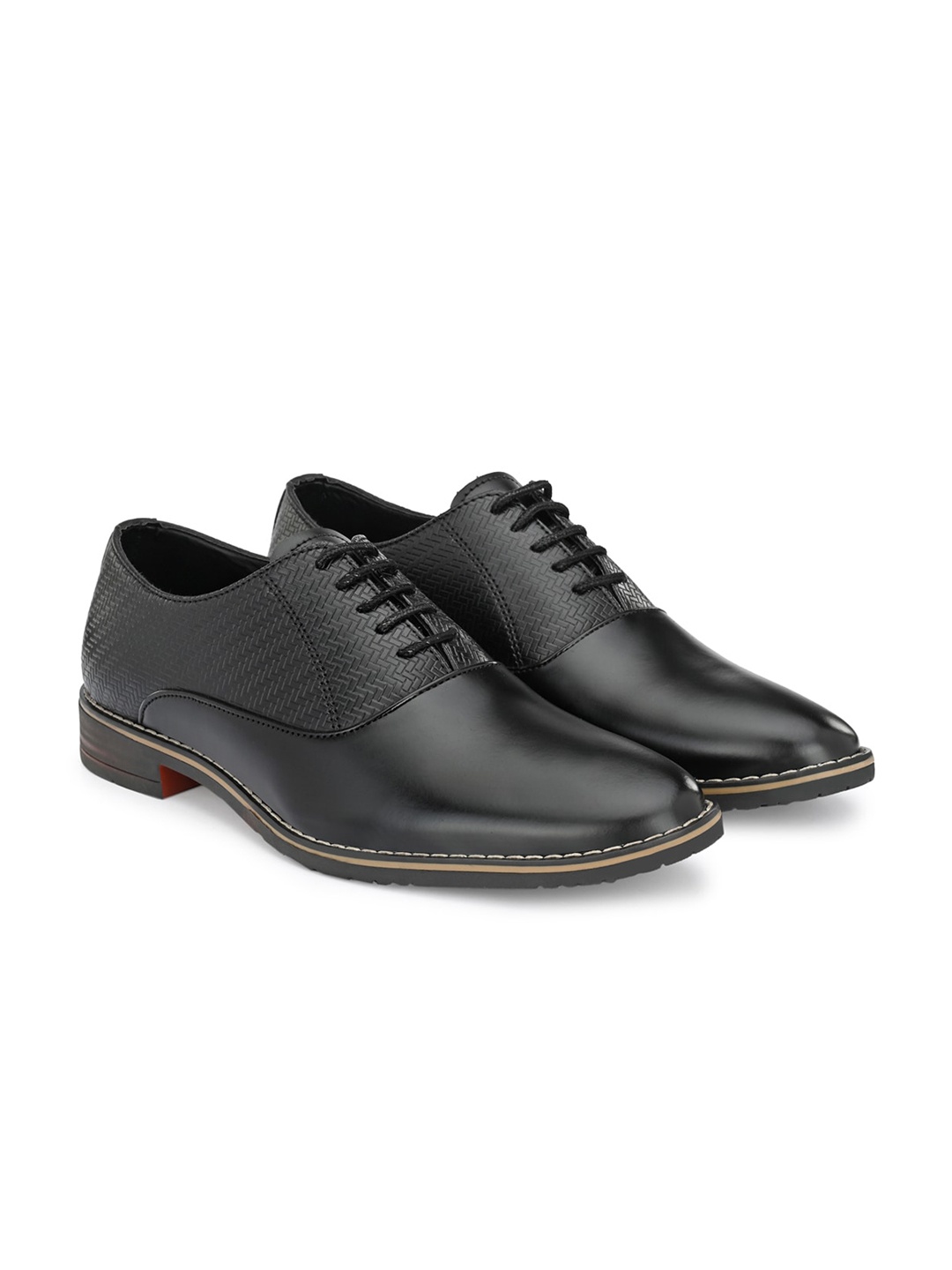 

ATTITUDIST Men Textured Formal Derbys, Black