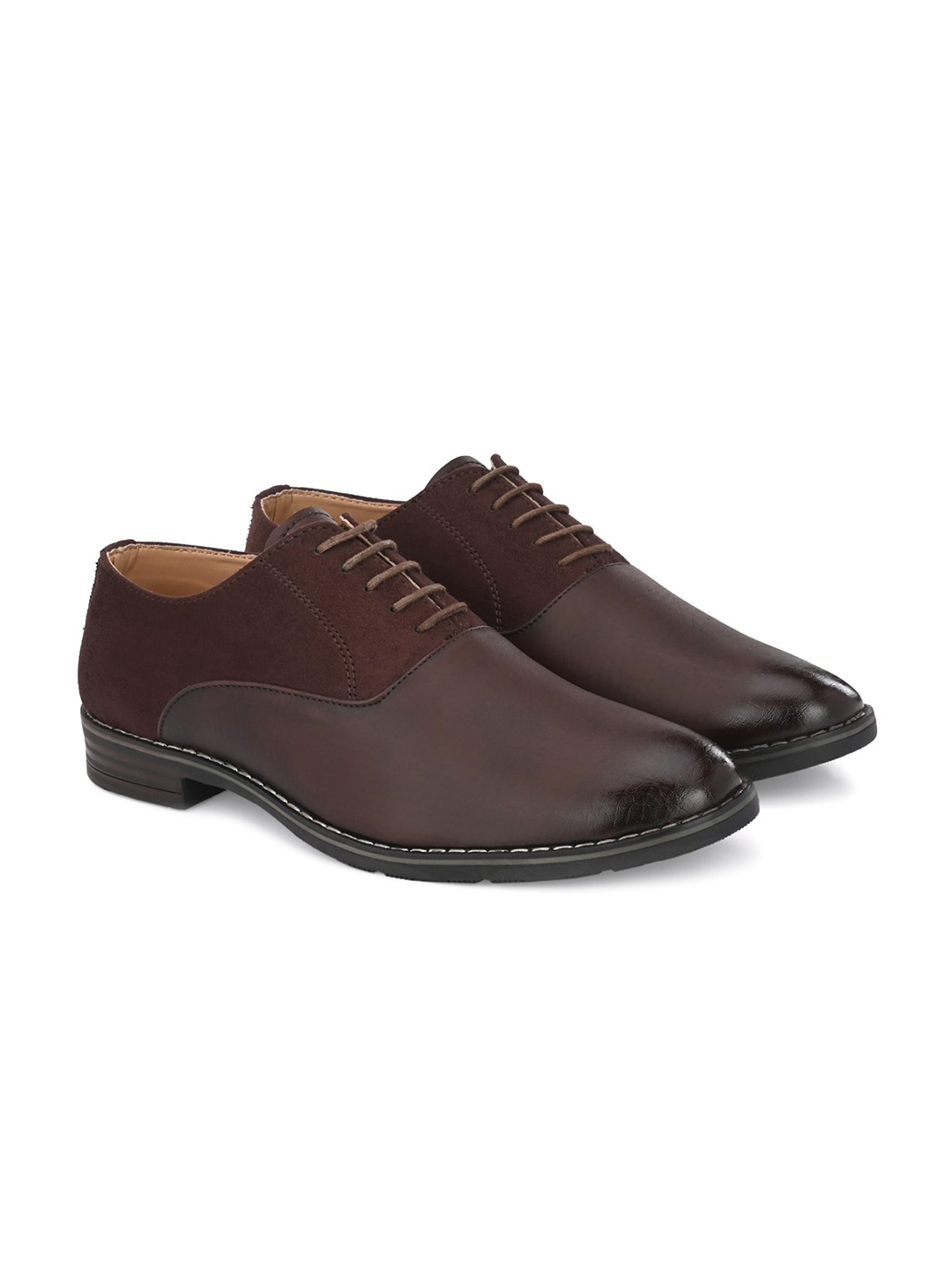 

ATTITUDIST Men Round-Toe Formal Oxfords, Brown