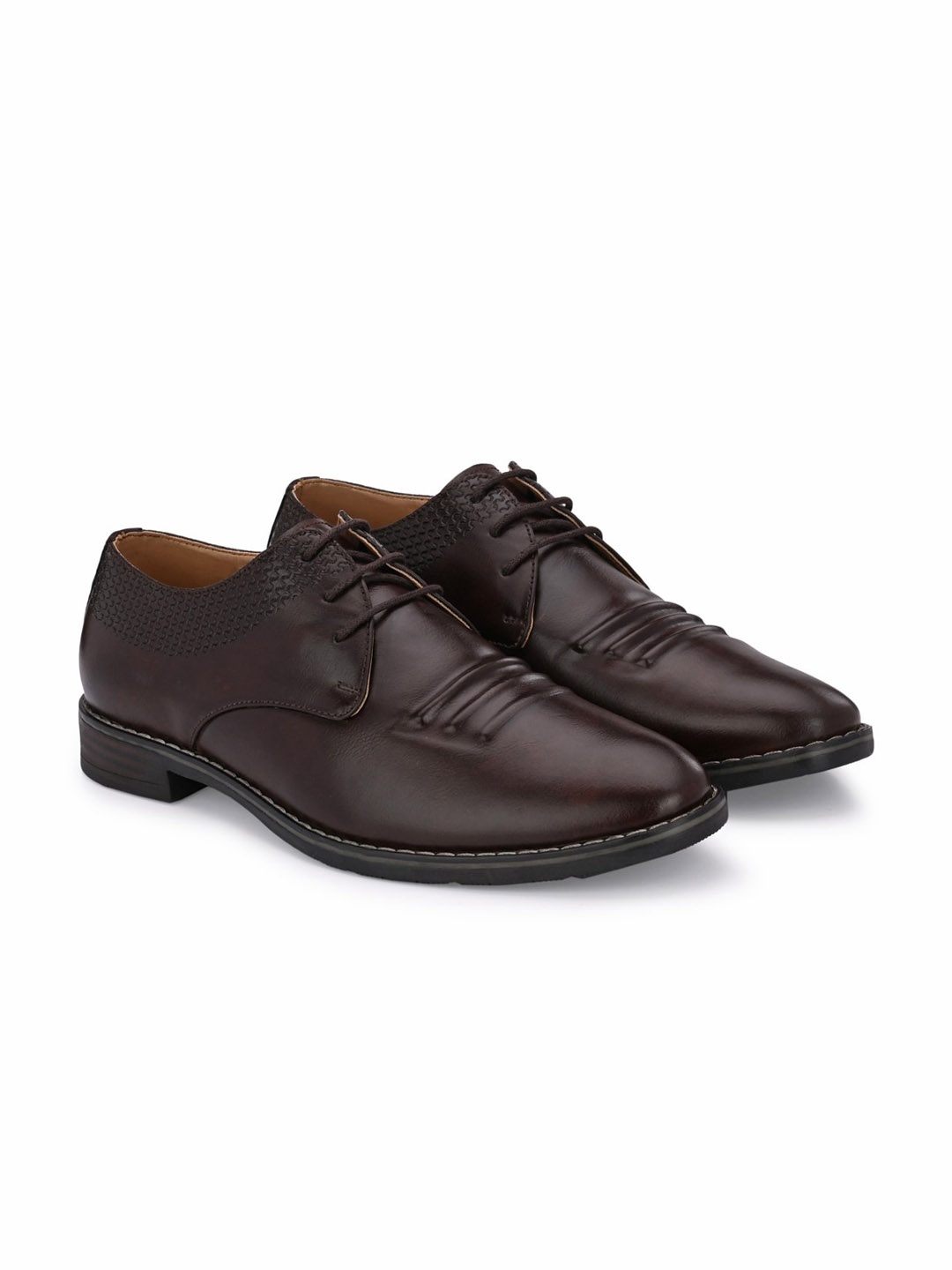 

ATTITUDIST Men Textured Formal Derbys, Brown