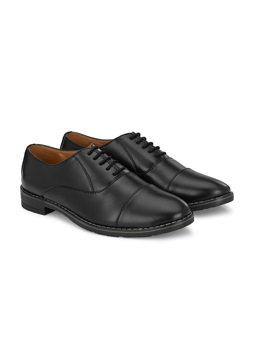 

ATTITUDIST Men Lace-Up Formal Oxfords, Black