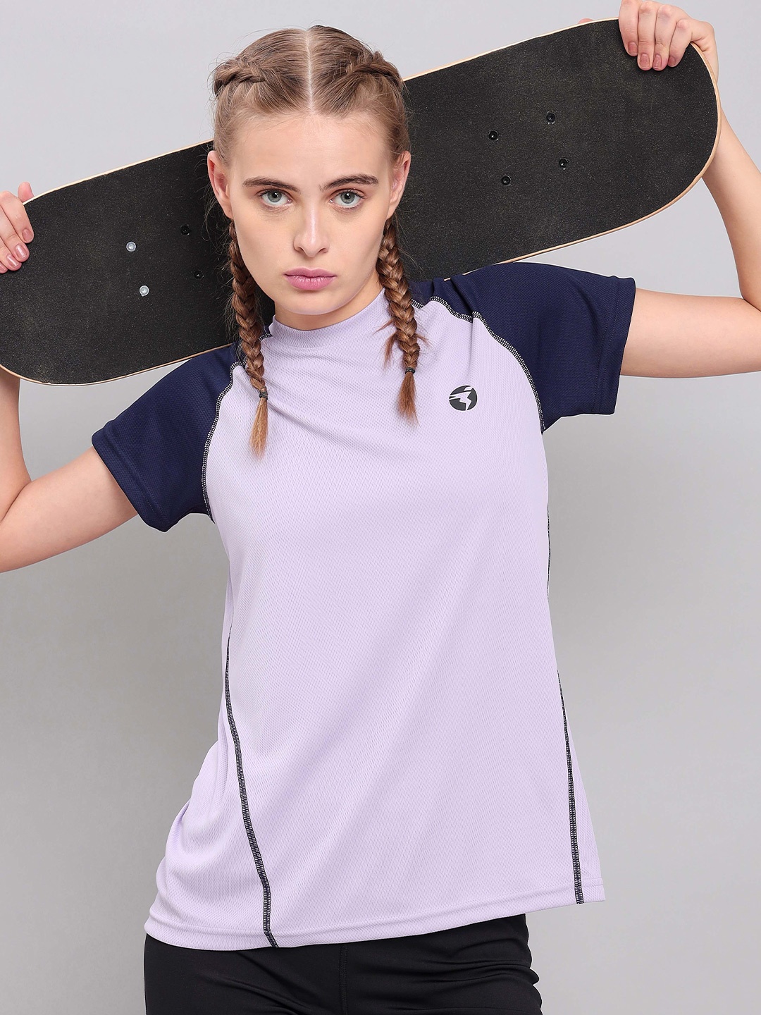 

Technosport Colourblocked Antimicrobial Slim Fit T-shirt, Lavender