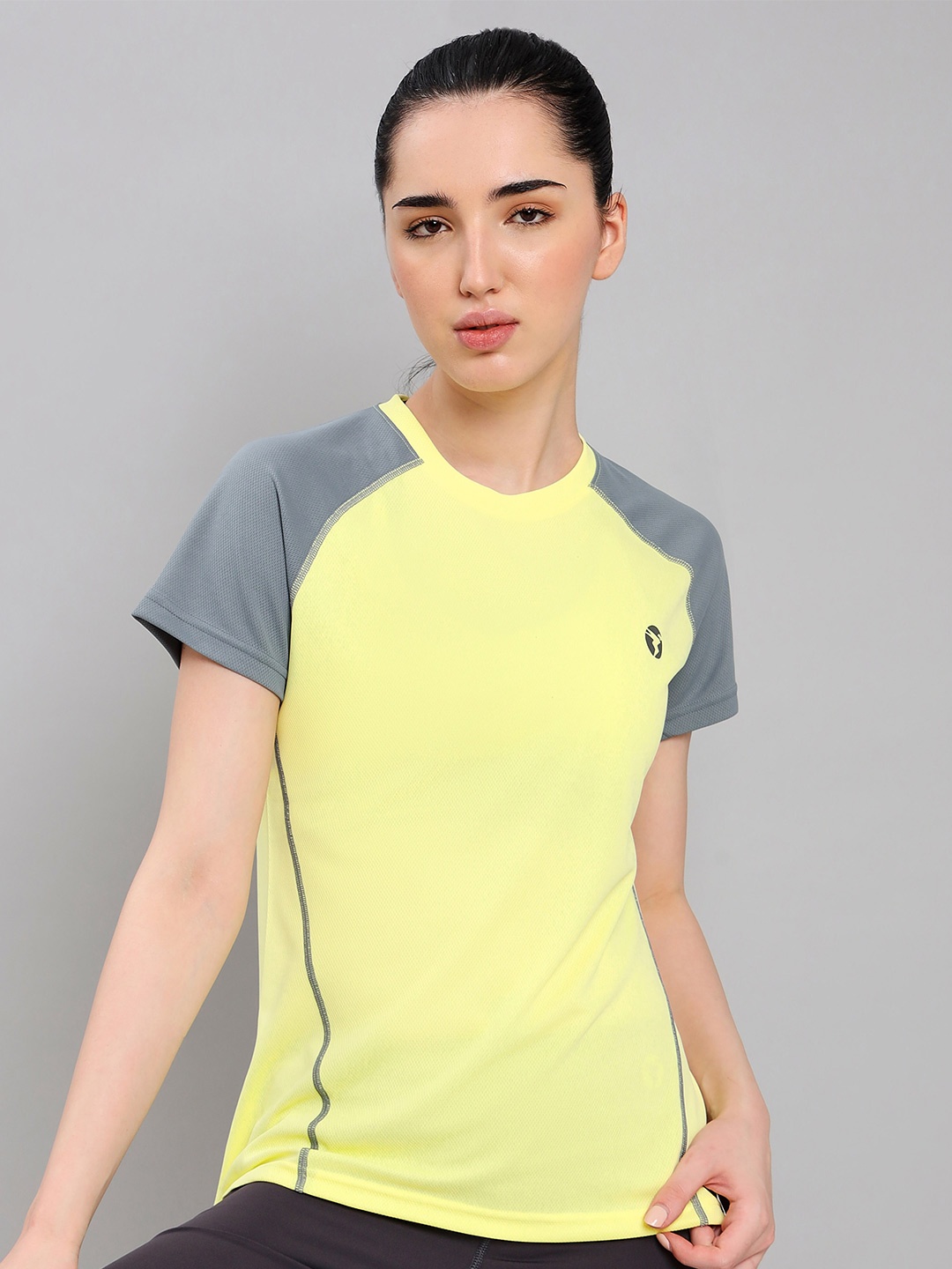 

Technosport Colourblocked Antimicrobial Slim Fit T-shirt, Yellow