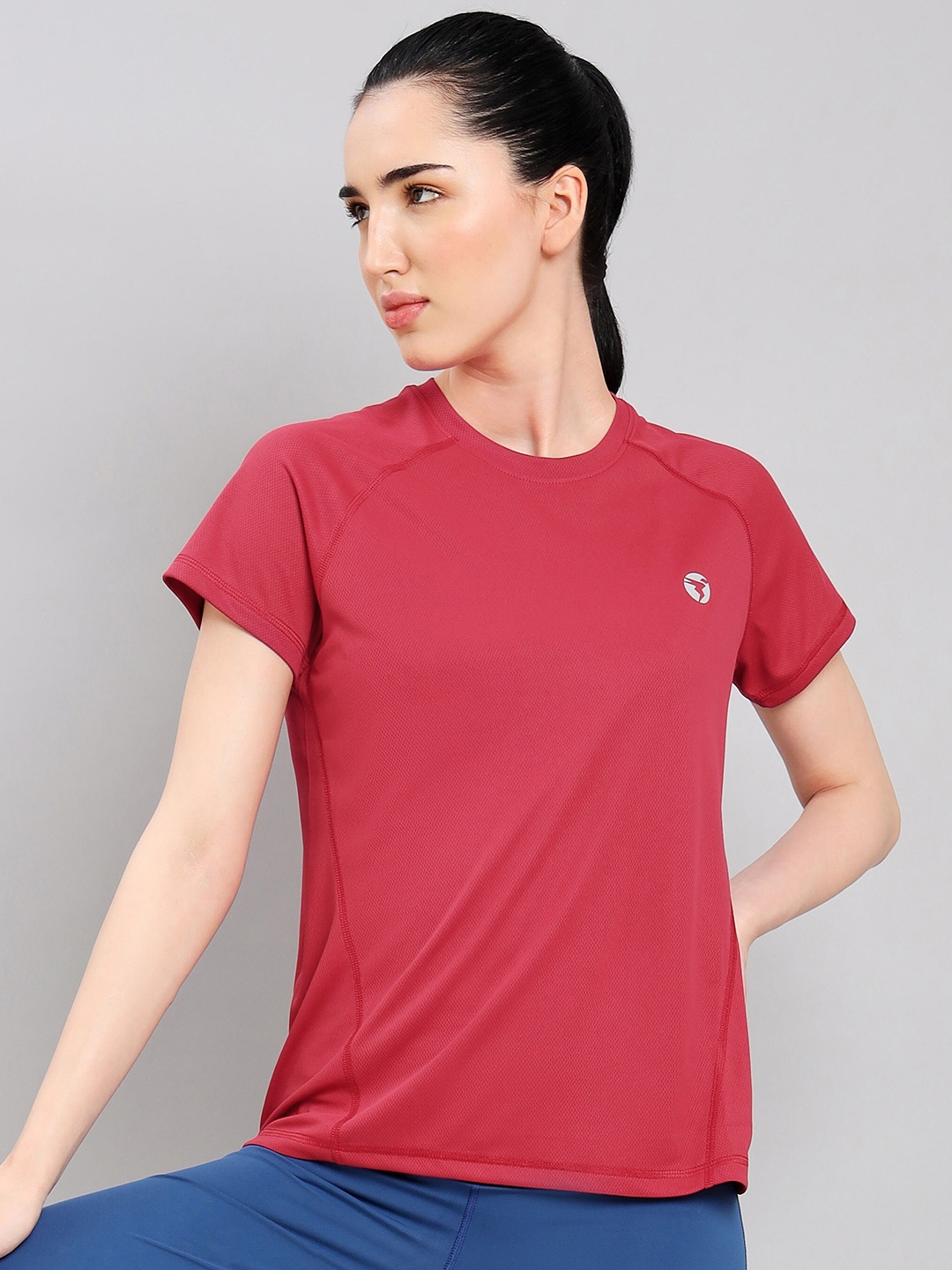 

Technosport Round Neck Antimicrobial Slim Fit T-shirt, Red