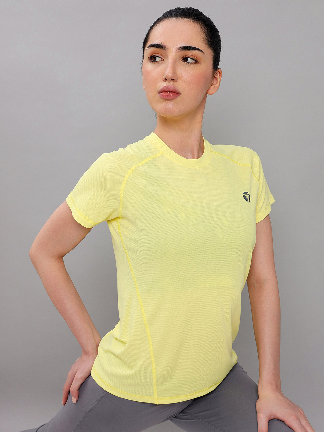 

Technosport Round Neck Antimicrobial Slim Fit T-shirt, Yellow