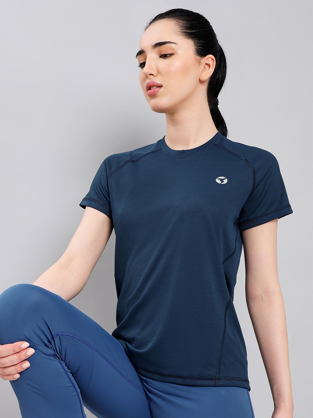 

Technosport Round Neck Antimicrobial Slim Fit T-shirt, Blue
