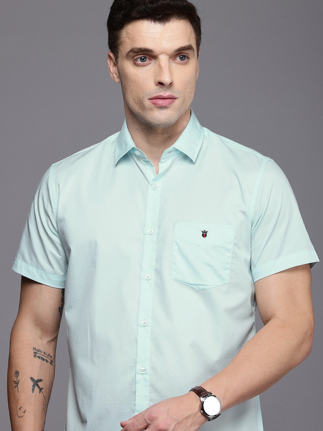 

Louis Philippe Sport Slim Fit Pure Cotton Casual Shirt, Blue