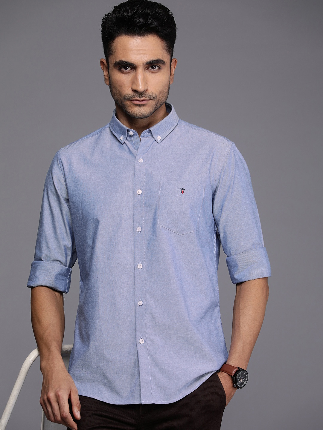 

Louis Philippe Sport Slim Fit Cotton Casual Shirt, Blue