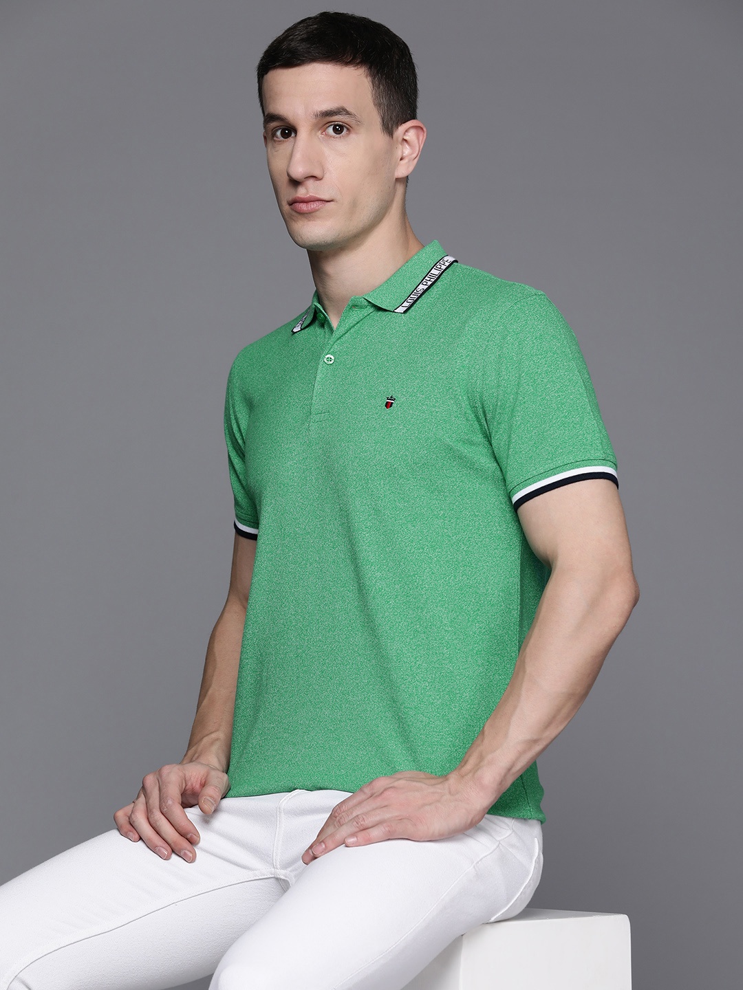 

Louis Philippe Sport Polo Collar Slim Fit T-shirt, Green