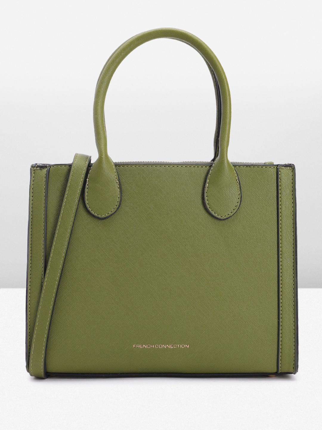 

French Connection Abstract Textured Structured Handheld Bag, Green