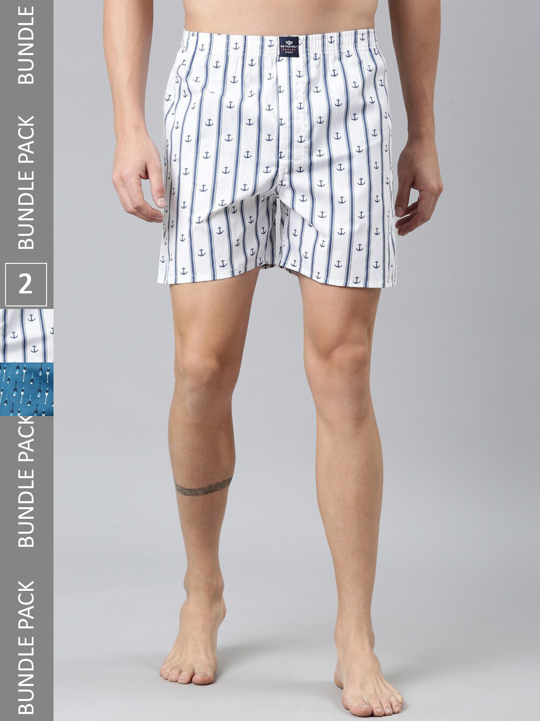 

Metronaut Pack Of 2 Conversational Printed Pure Cotton Boxers MB2P038, White