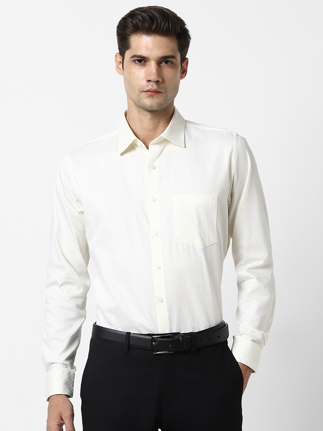 

Van Heusen Spread Collar Slim Fit Opaque Formal Shirt, White