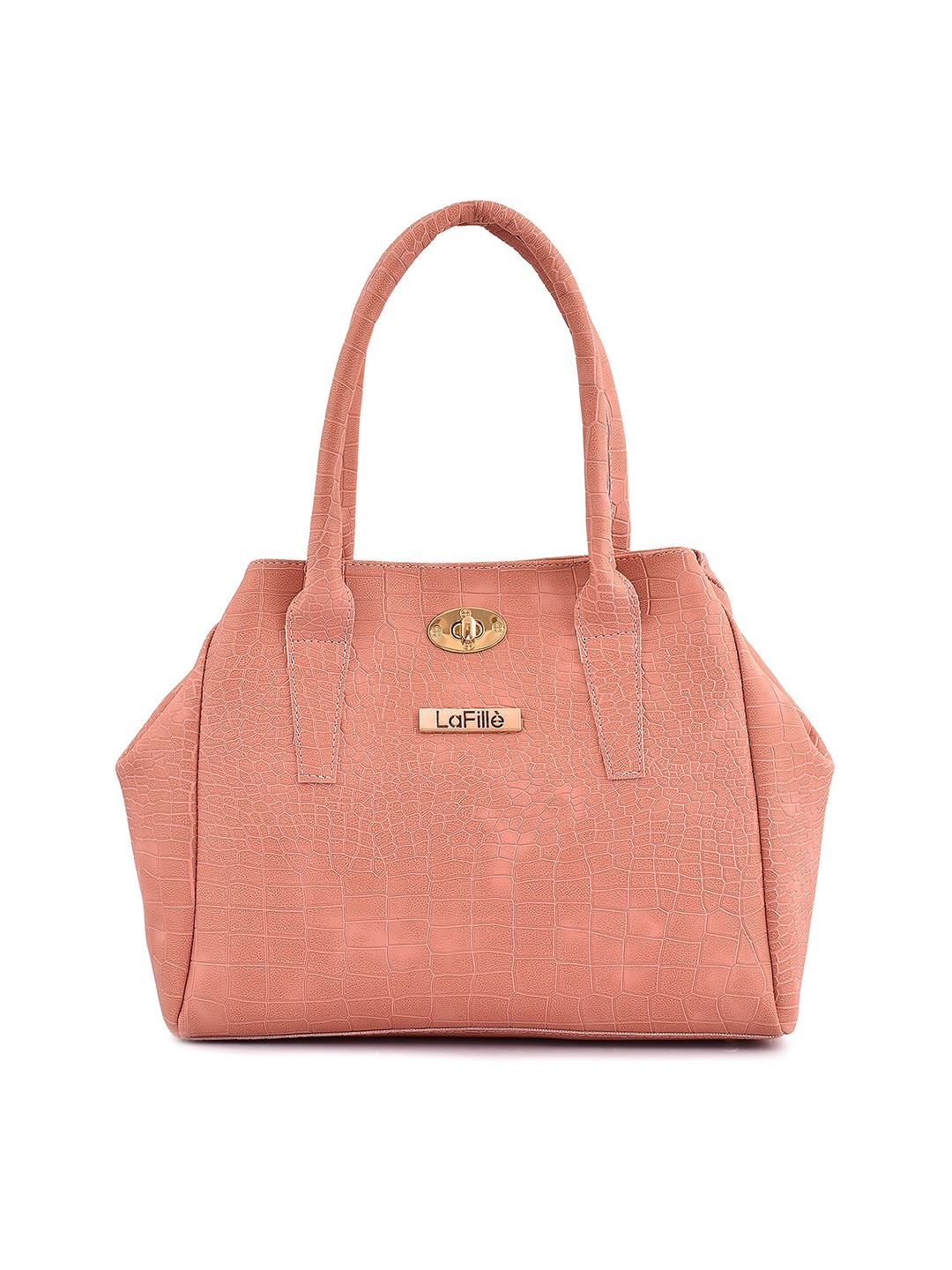 

LaFille Textured Structured Handheld Bag, Peach