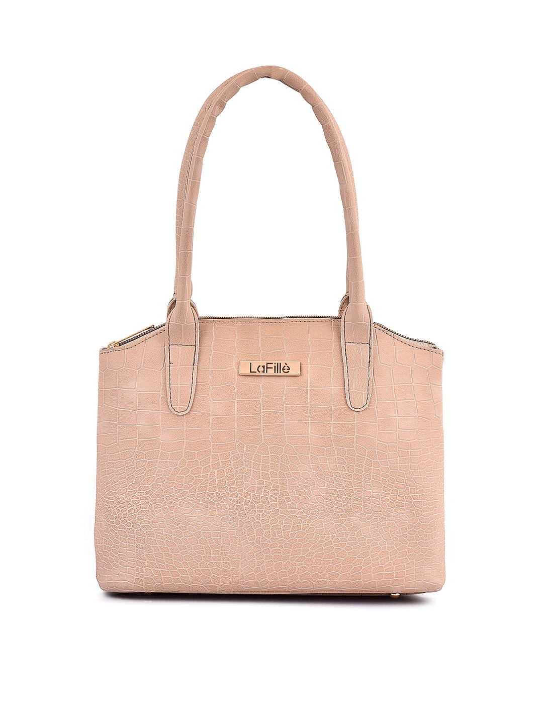 

LaFille Textured Structured Handheld Bag, Beige