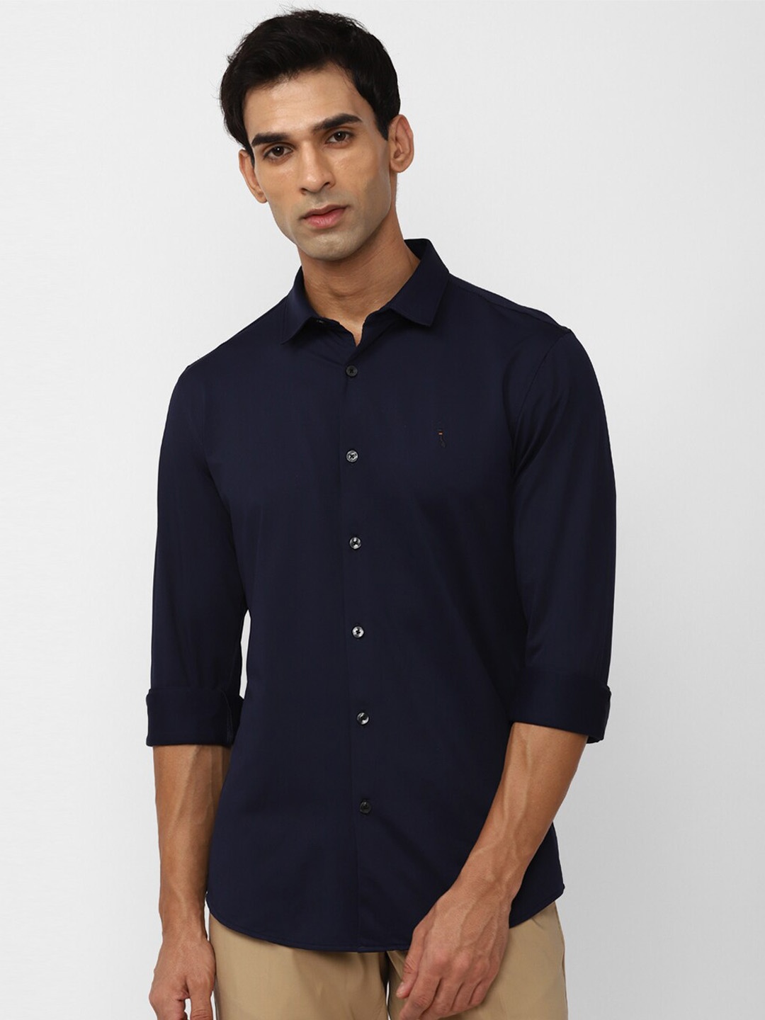 

SIMON CARTER LONDON Slim Fit Spread Collar Casual Shirt, Navy blue
