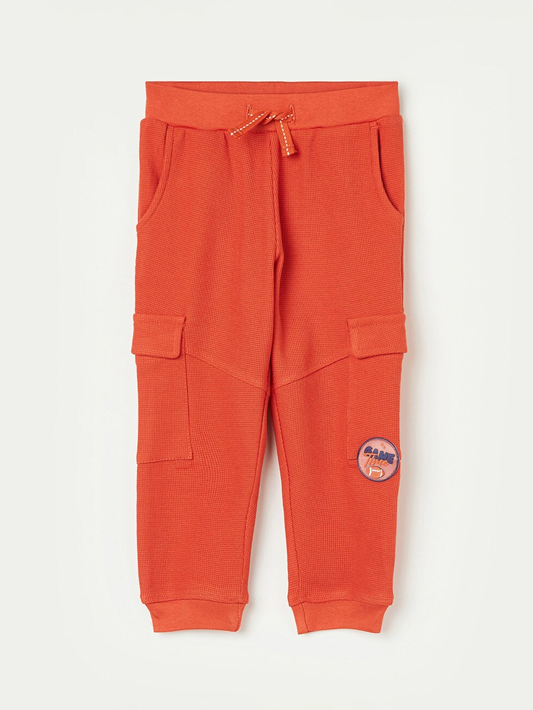 

Juniors by Lifestyle Boys Self Design Pure Cotton Joggers, Orange