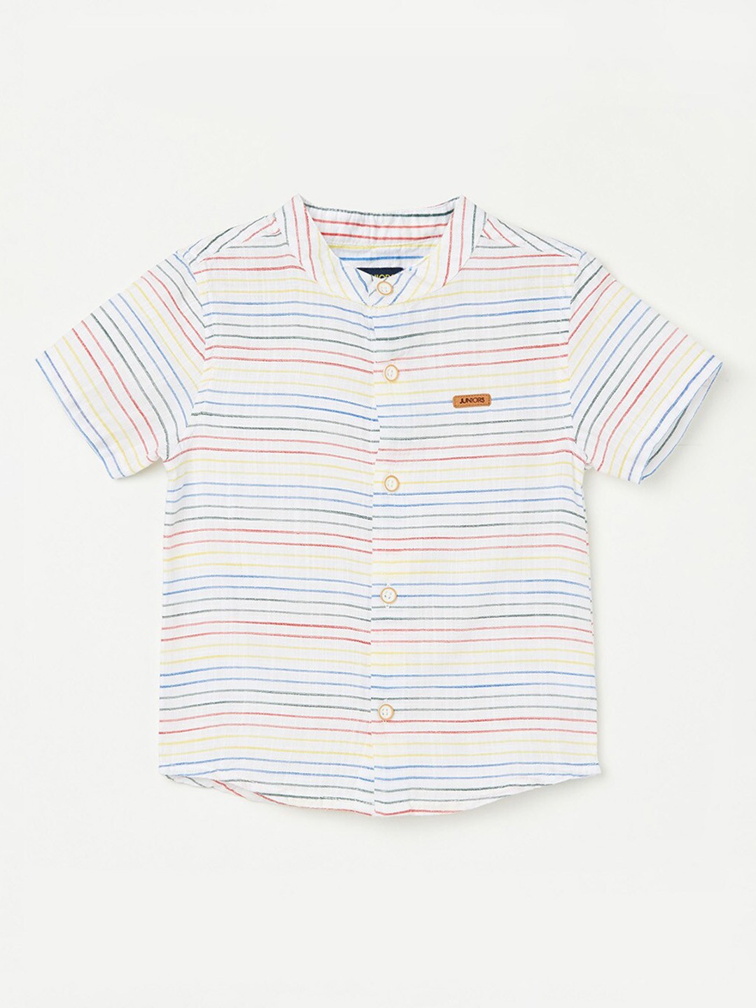 

Juniors by Lifestyle Boys Horizontal Stripes Opaque Pure Coton Casual Shirt, White