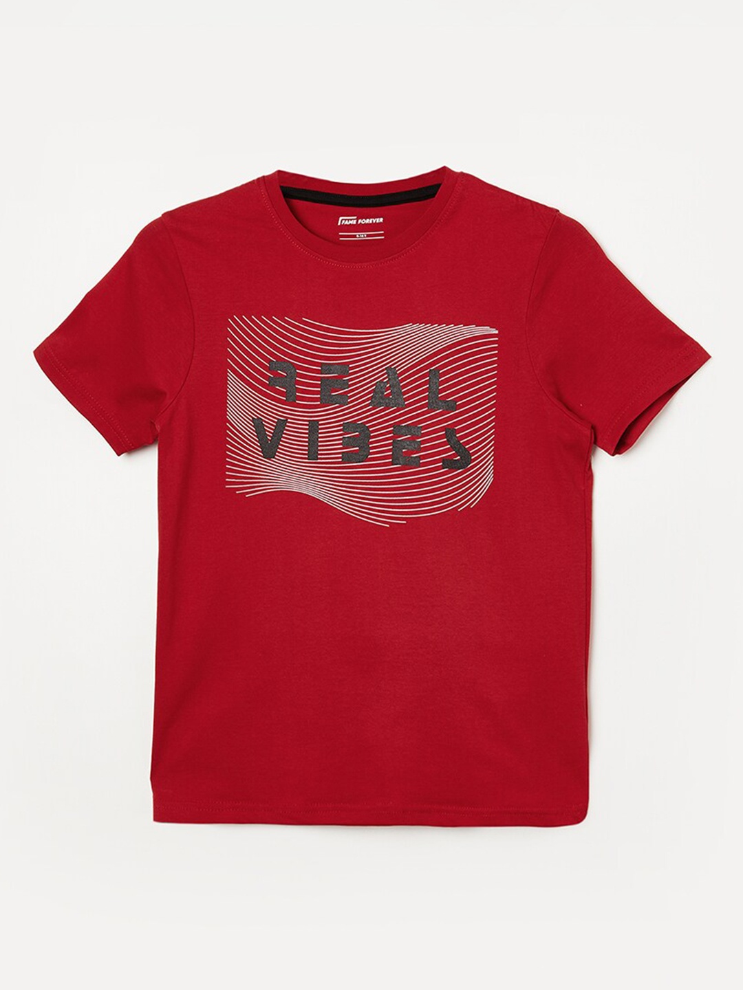 

Fame Forever by Lifestyle Boys Typography Printed Pure Cotton T-shirt, Red
