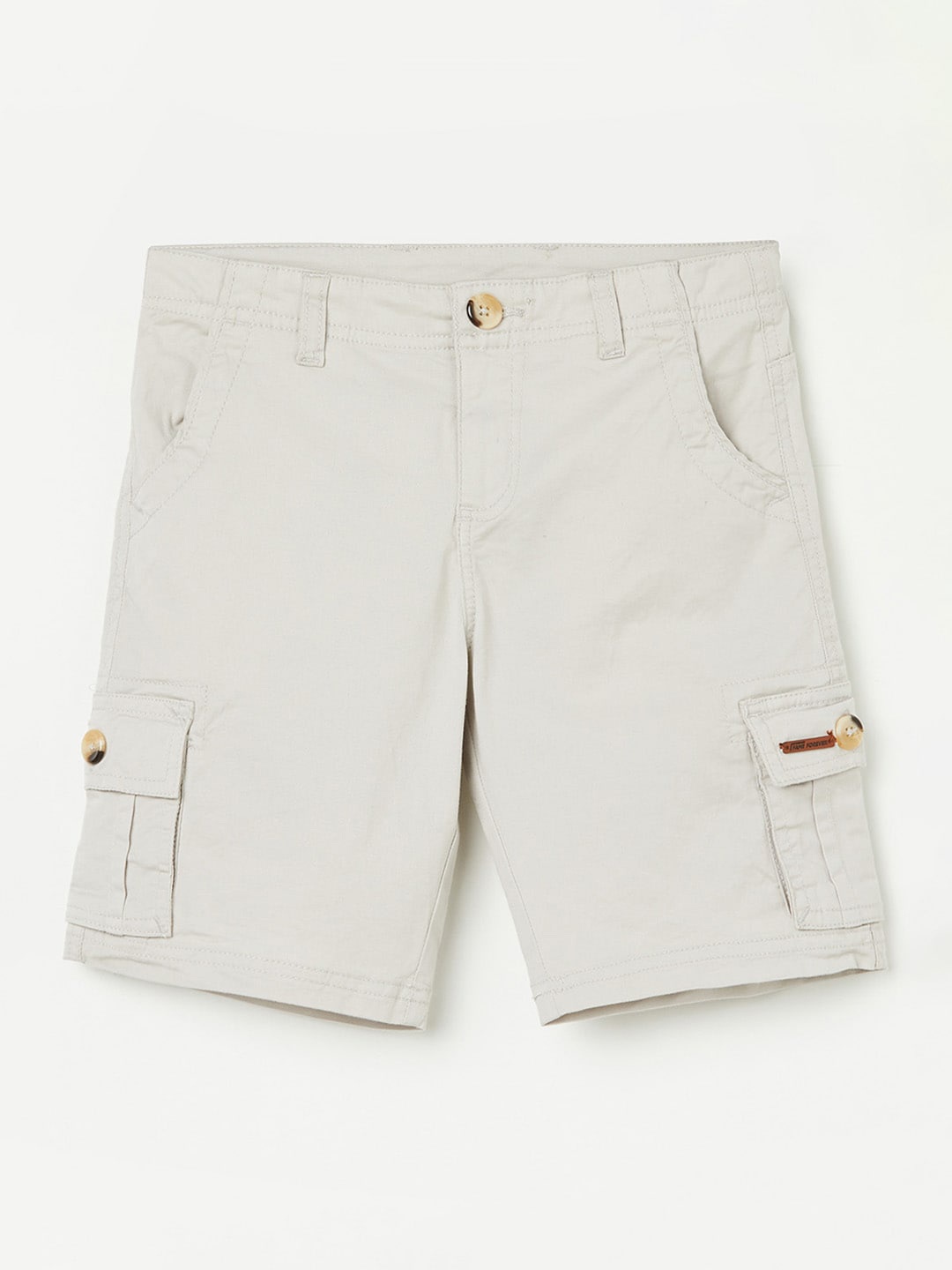 

Fame Forever by Lifestyle Boys Mid-Rise Pure Cotton Cargo Shorts, Grey