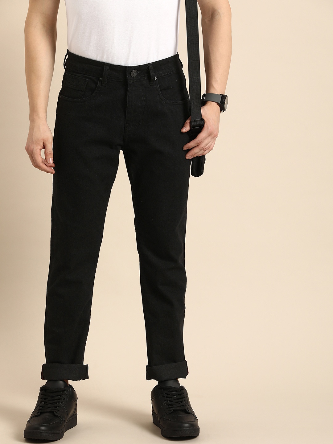 

Being Human Men Mid-Rise Slim Fit Stretchable Jeans, Black