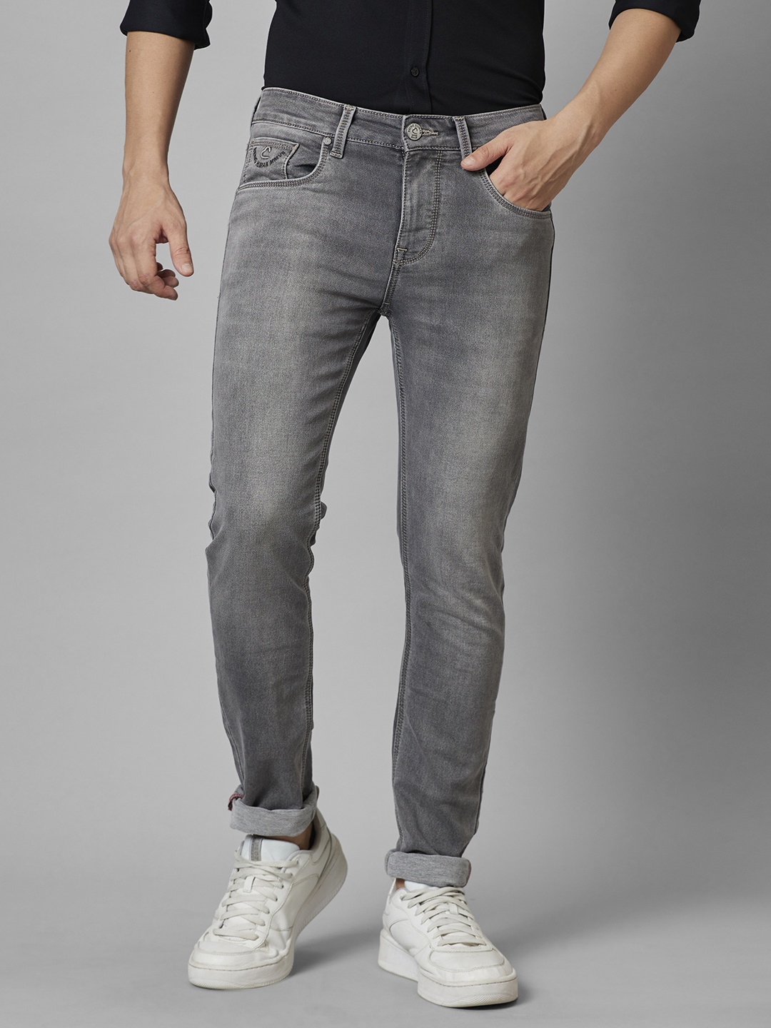 

Being Human Men Skinny Fit Heavy Fade Stretchable Jeans, Grey